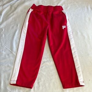 3T Fila Red and White Joggers Vibrant Sweatpants